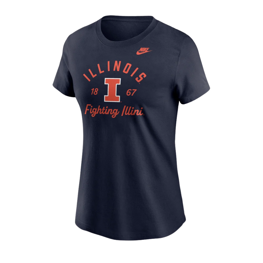 Illinois Fighting Illini Nike Women's Vintage Arch Short Sleeve Tee