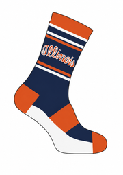 Illinois Fighting Illini Colorblock Script Crew Socks