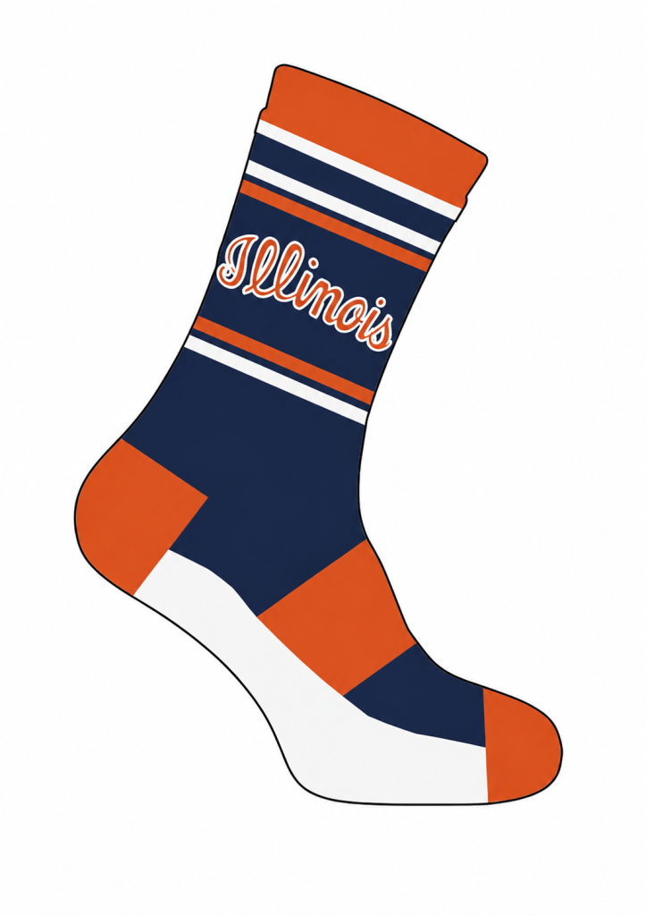 Illinois Fighting Illini Colorblock Script Crew Socks