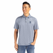 Illinois Football Columns Polo Men's Grey Patterned Cutter & Buck