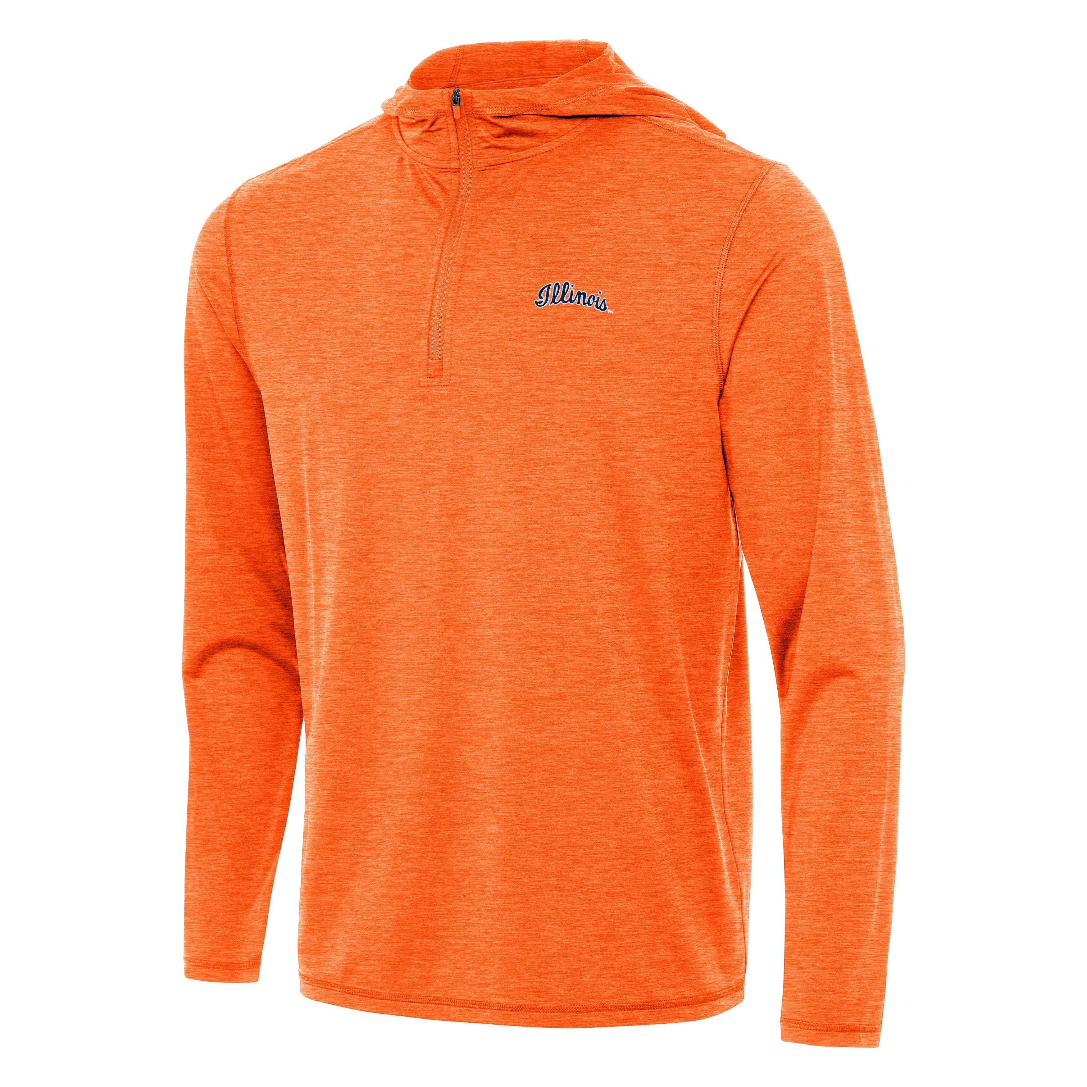 Illinois Fighting Illini Men's Antigua Orange Quarter-Zip Hoodie