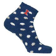 Fighting Illini Navy Polkadot Sock