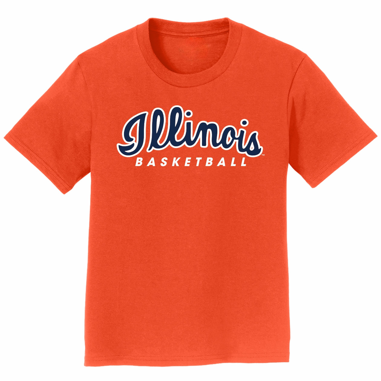 Illinois Basketball Kids Orange Script T-Shirt