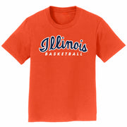 Illinois Basketball Kids Orange Script T-Shirt