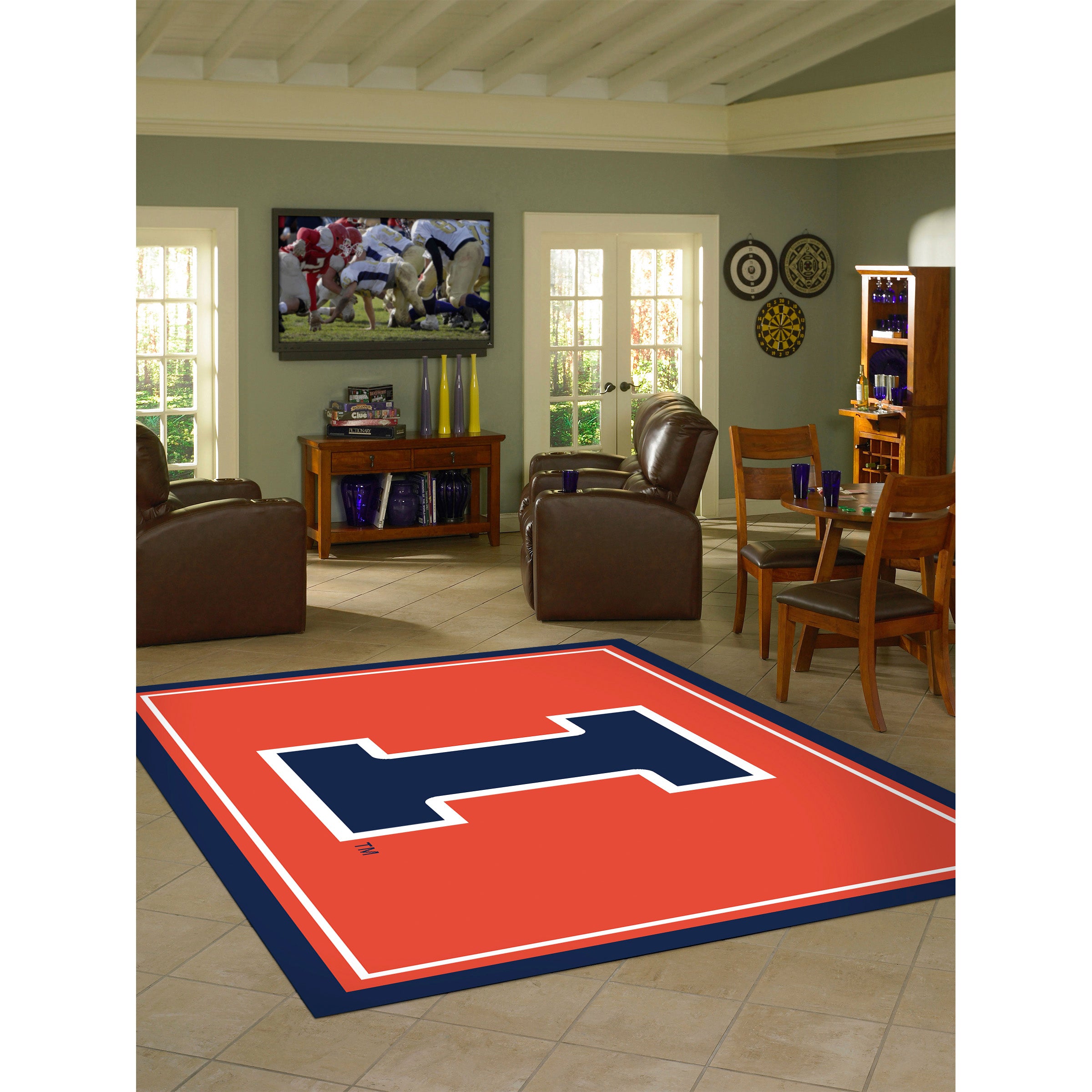University of Illinois 8x11 Spirit Rug
