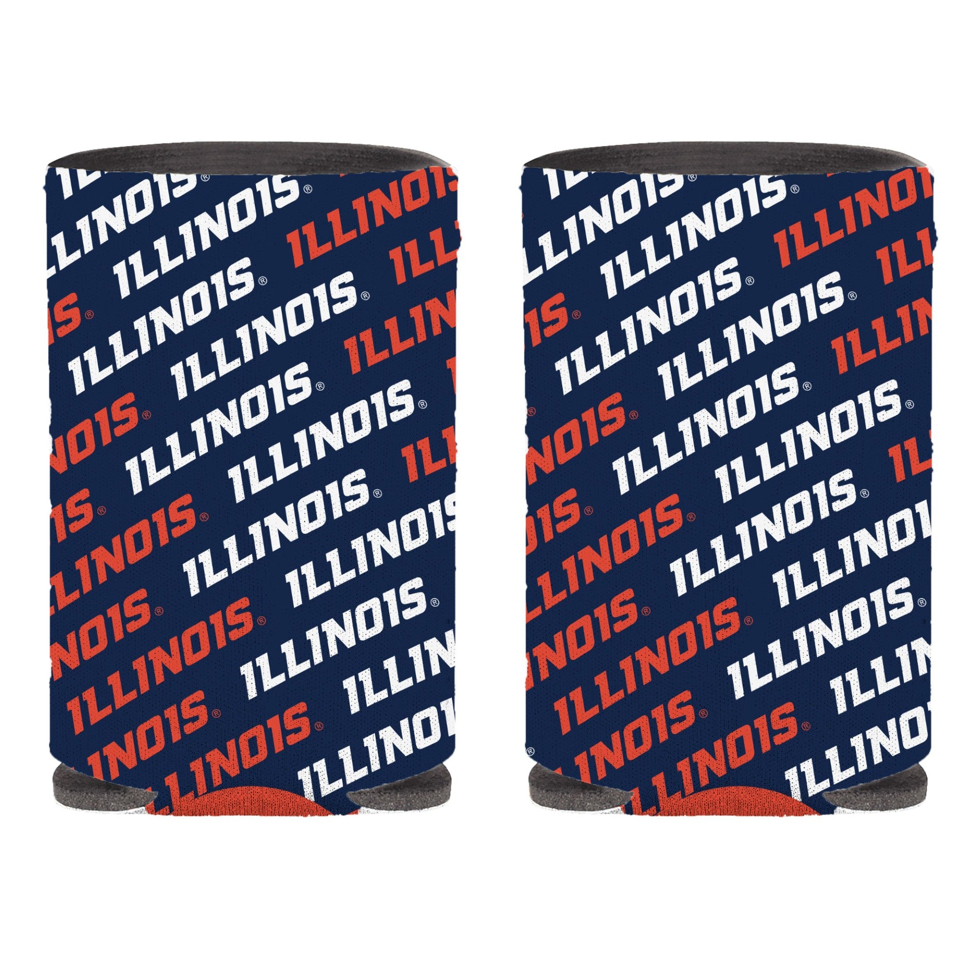Illinois Koozie Orange/White Wordmark