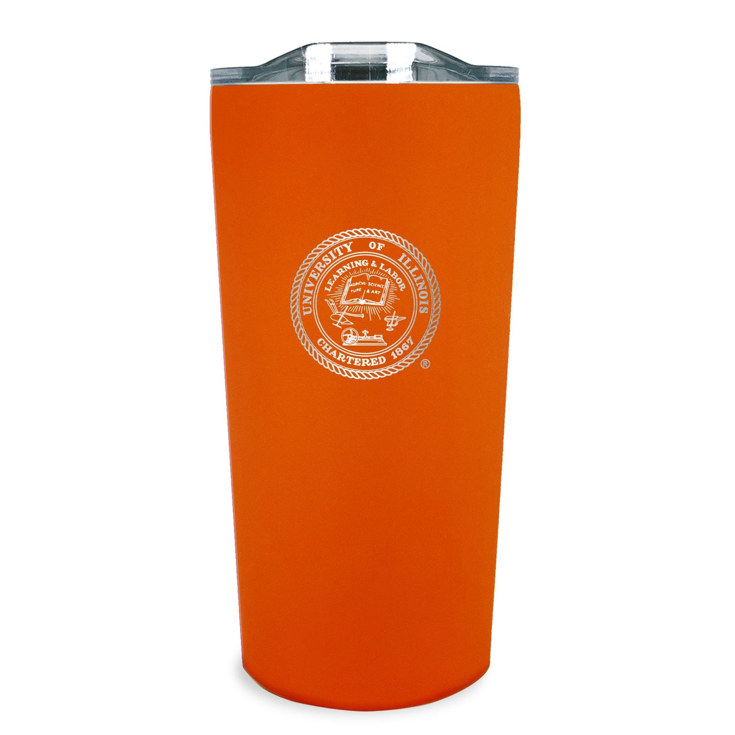 Illinois Tumbler 18oz Orange Etched Seal