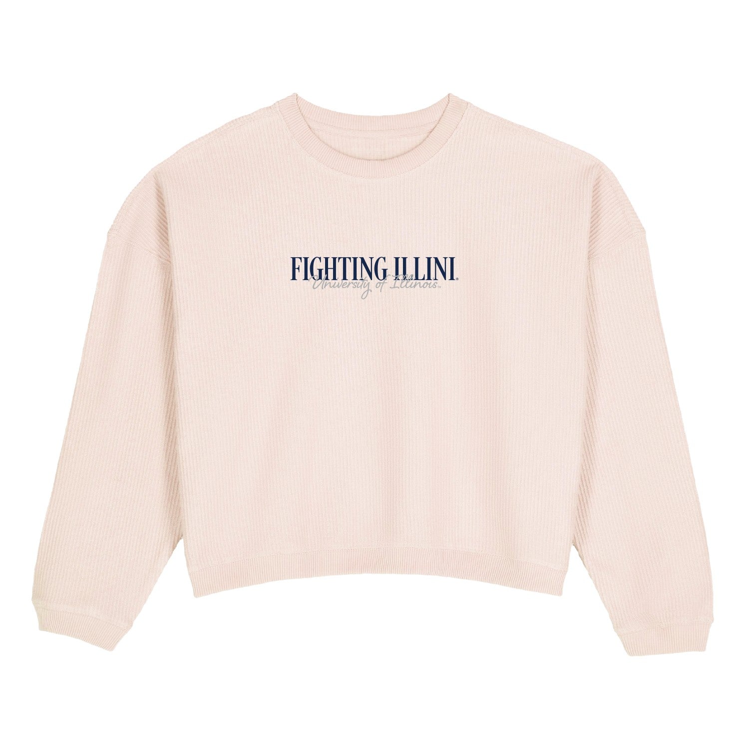Fighting Illini Pink Corded Crew - Uscape