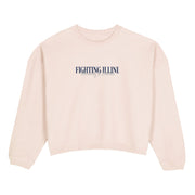 Fighting Illini Pink Corded Crew - Uscape