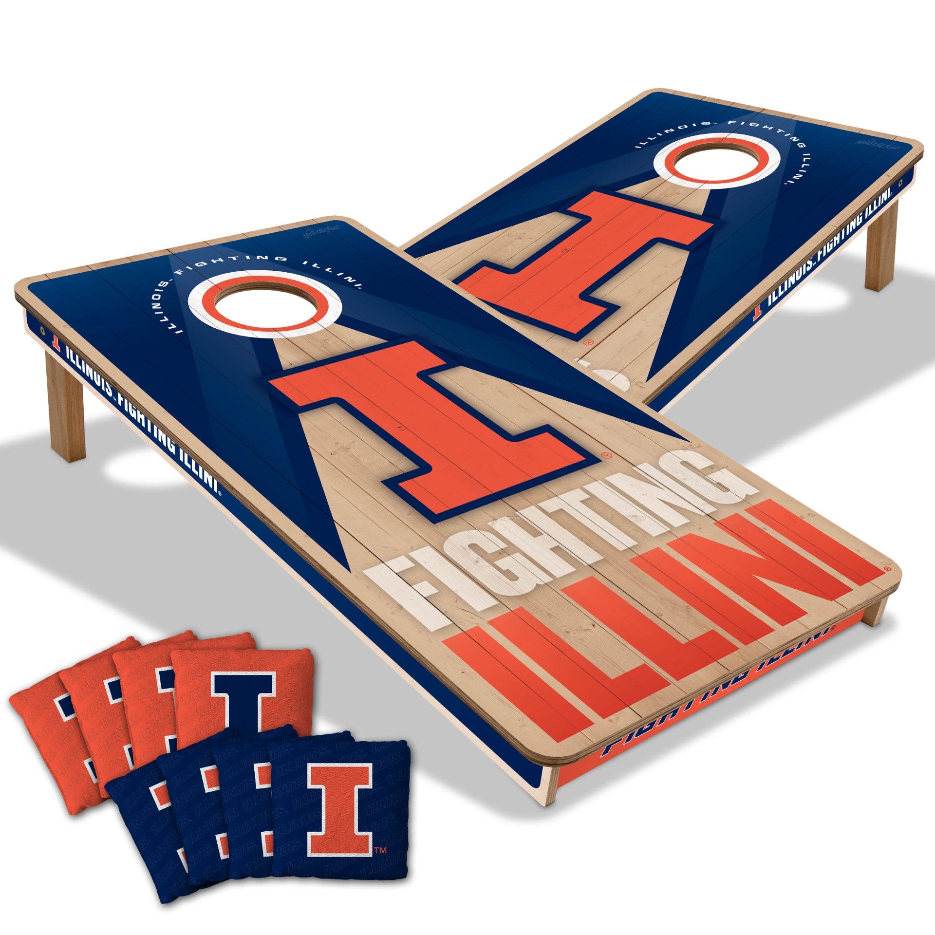 Illinois Fighting Illini 2'x4' Slogan Series Cornhole Set with Bags