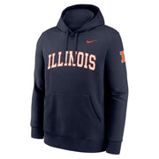 Illinois Fighting Illini Men's Nike Club Fleece Hood Arch Navy