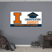 CONGRATULATIONS GRADUATE UNIVERSITY OF ILLINOIS 2X4 BANNER