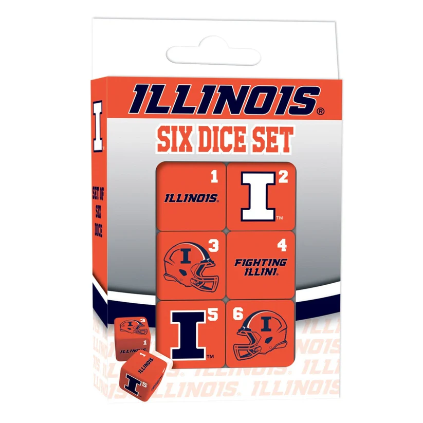 Illinois Fighting Illini Football Dice Set