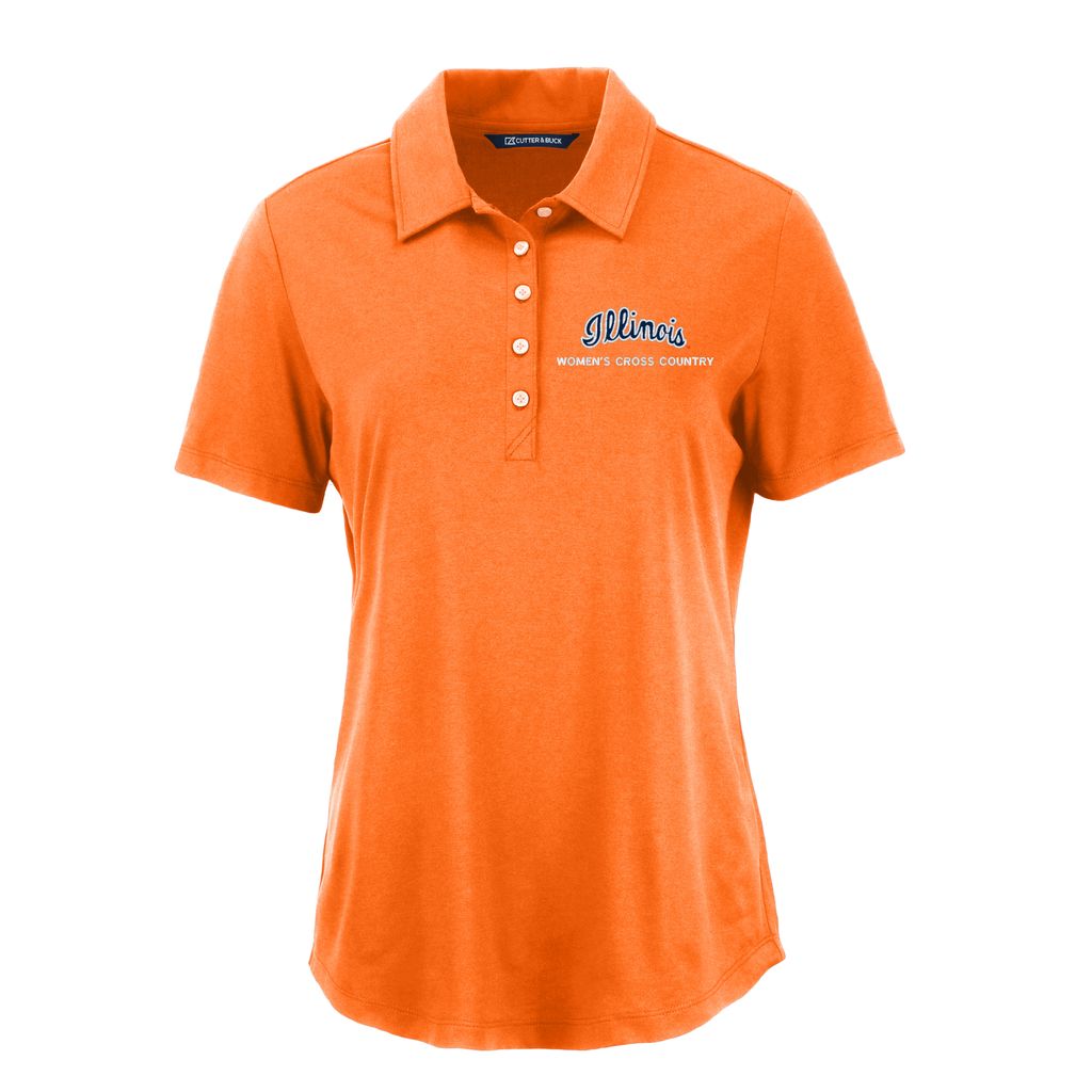 Cutter & Buck Illinois Fighting Illini Forge Recycled Four-Way Stretch Womens Polo in College Orange