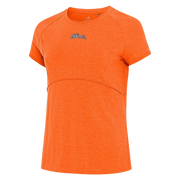 Fighting Illini Women's Antigua Orange Script Raw Edge Top