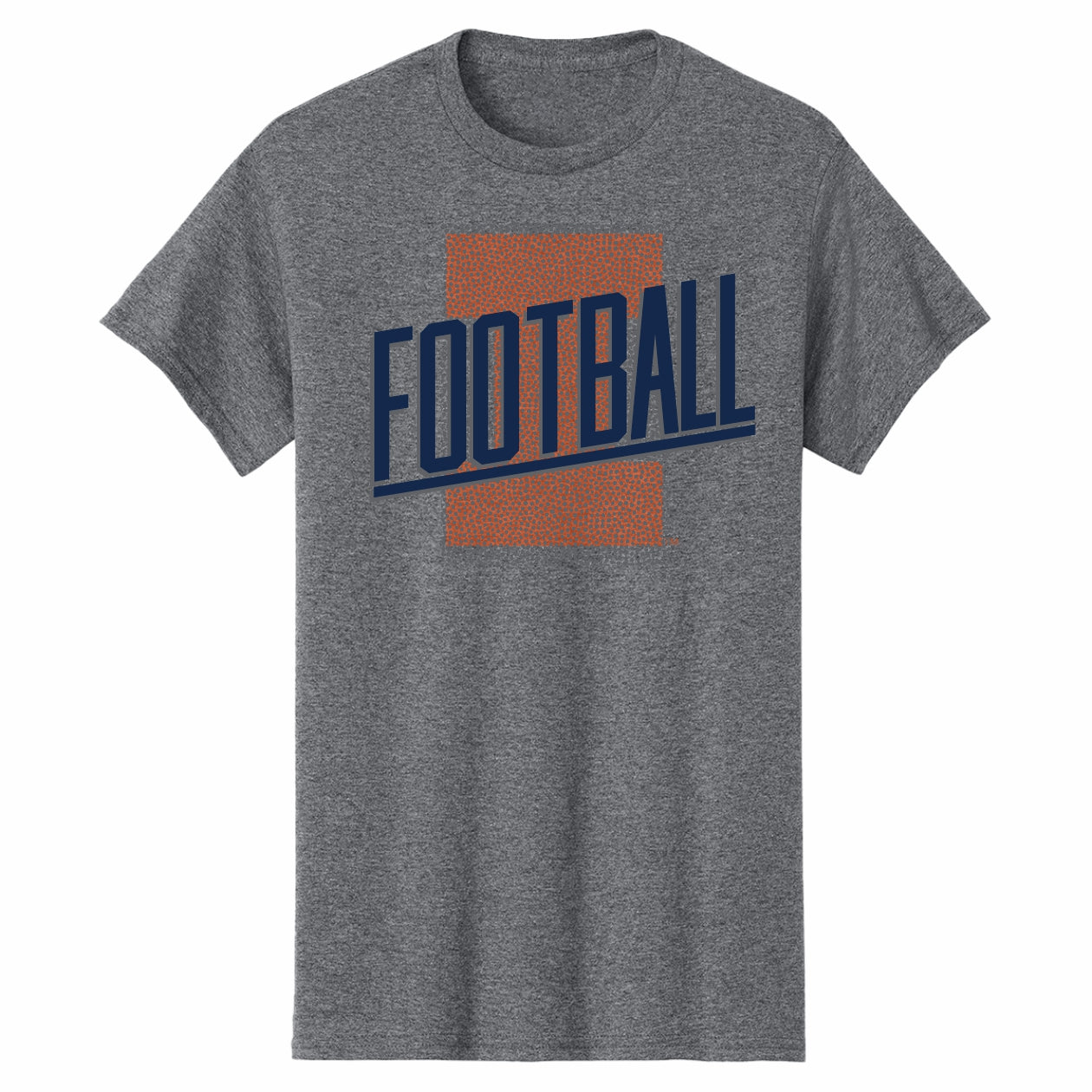 Illinois Football T-Shirt Grey Block I Texture