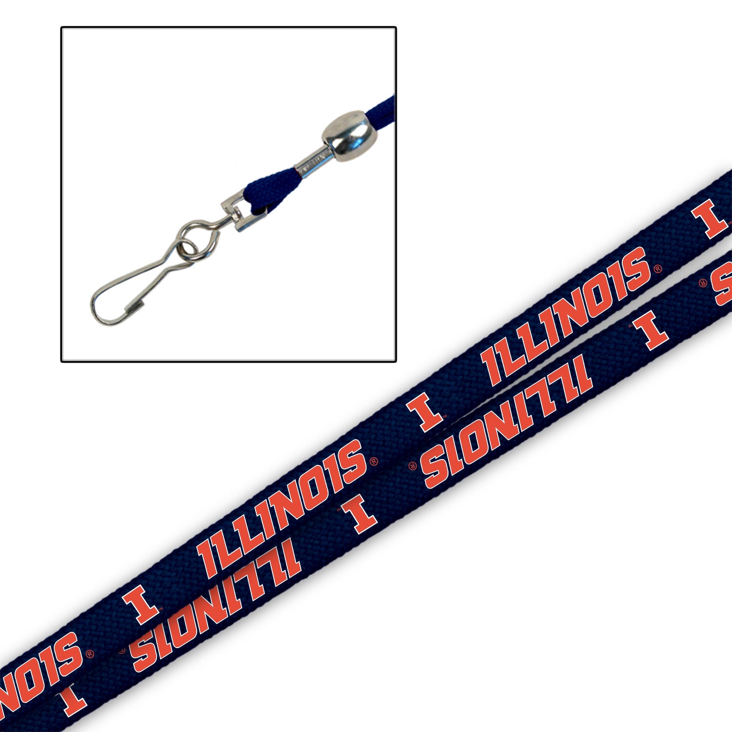 Illinois Fighting Illini Navy 3/8" Lanyard
