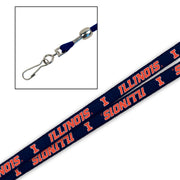 Illinois Fighting Illini Navy 3/8" Lanyard
