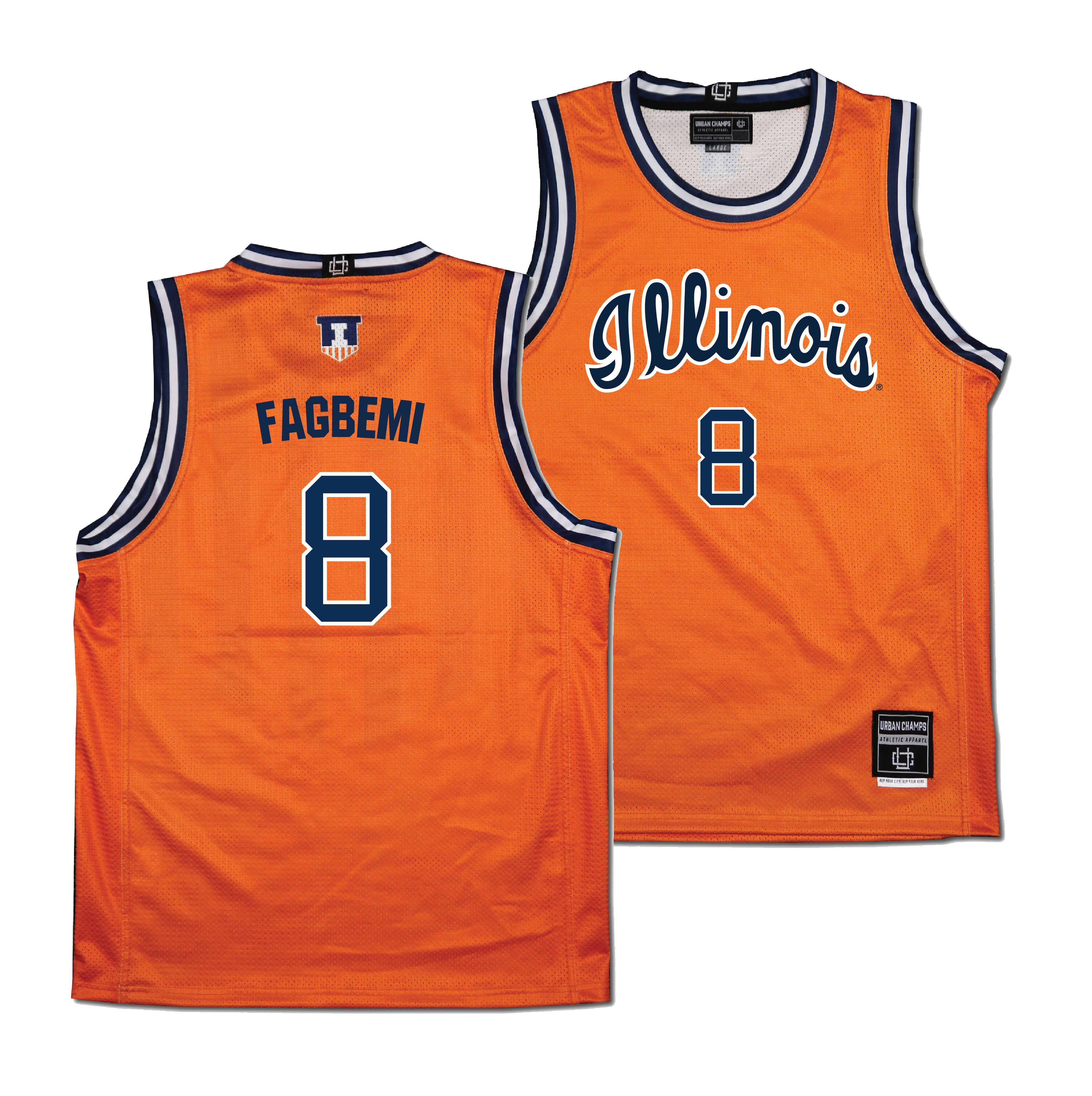 Illinois Fighting Illini NIL Basketball Jersey Script Youth #8 Fagbemi