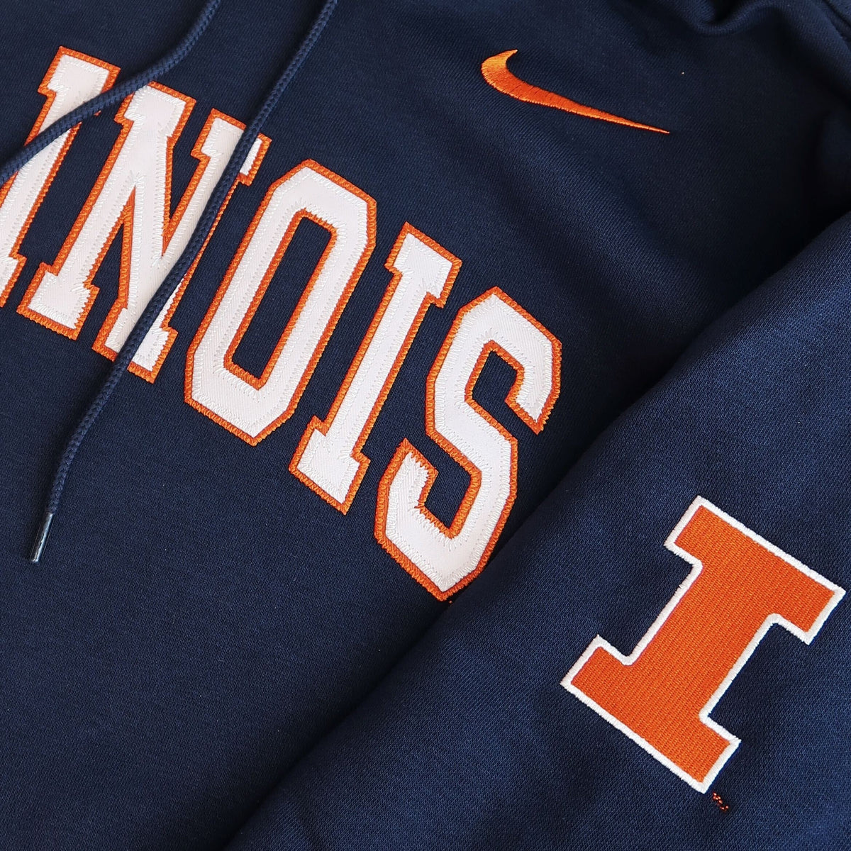 Illinois Fighting Illini Men's Nike Club Fleece Hood Arch Navy