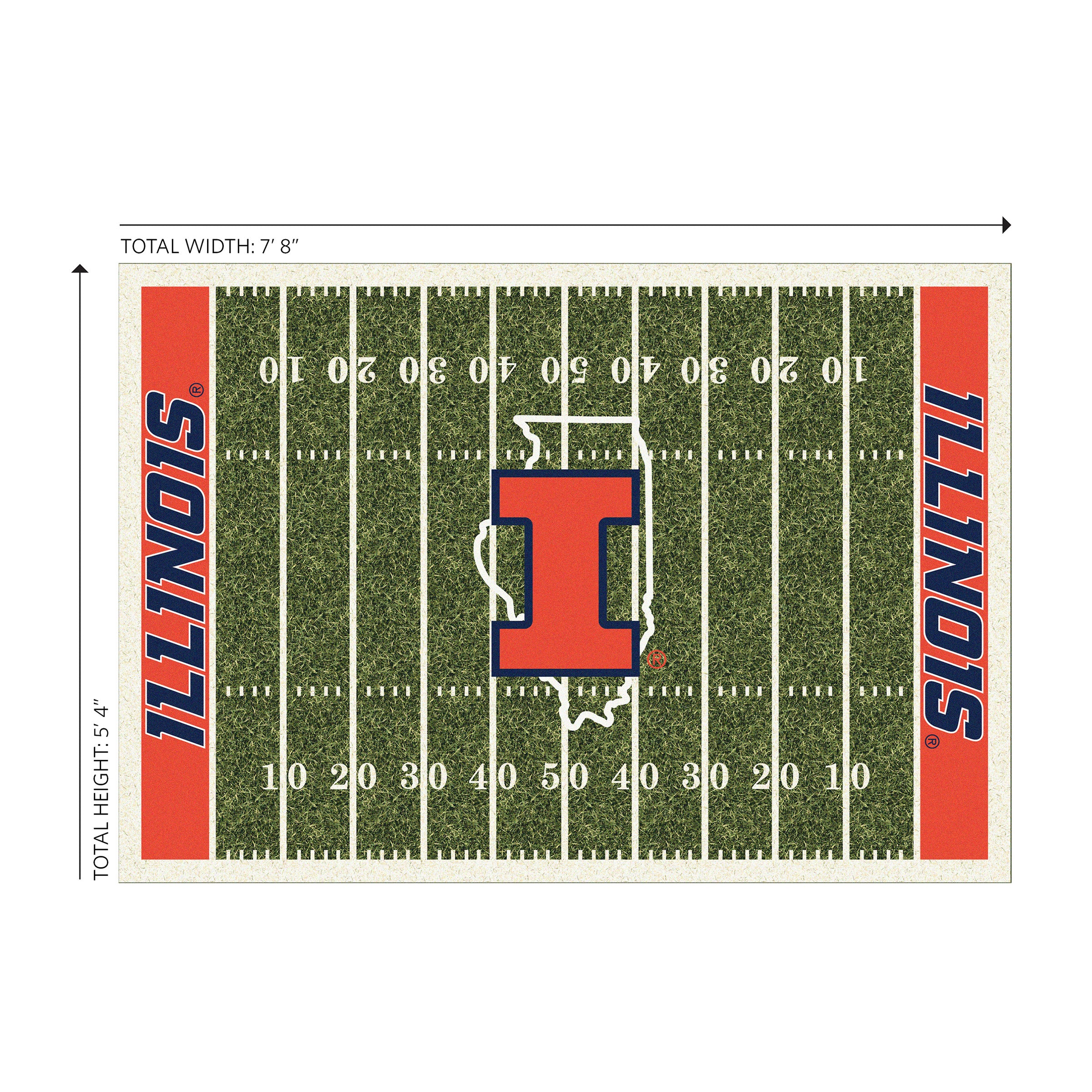 University of Illinois 6x8 Homefield Rug