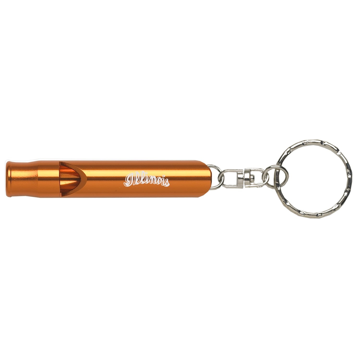 Illinois Keychain Orange Script Whistle