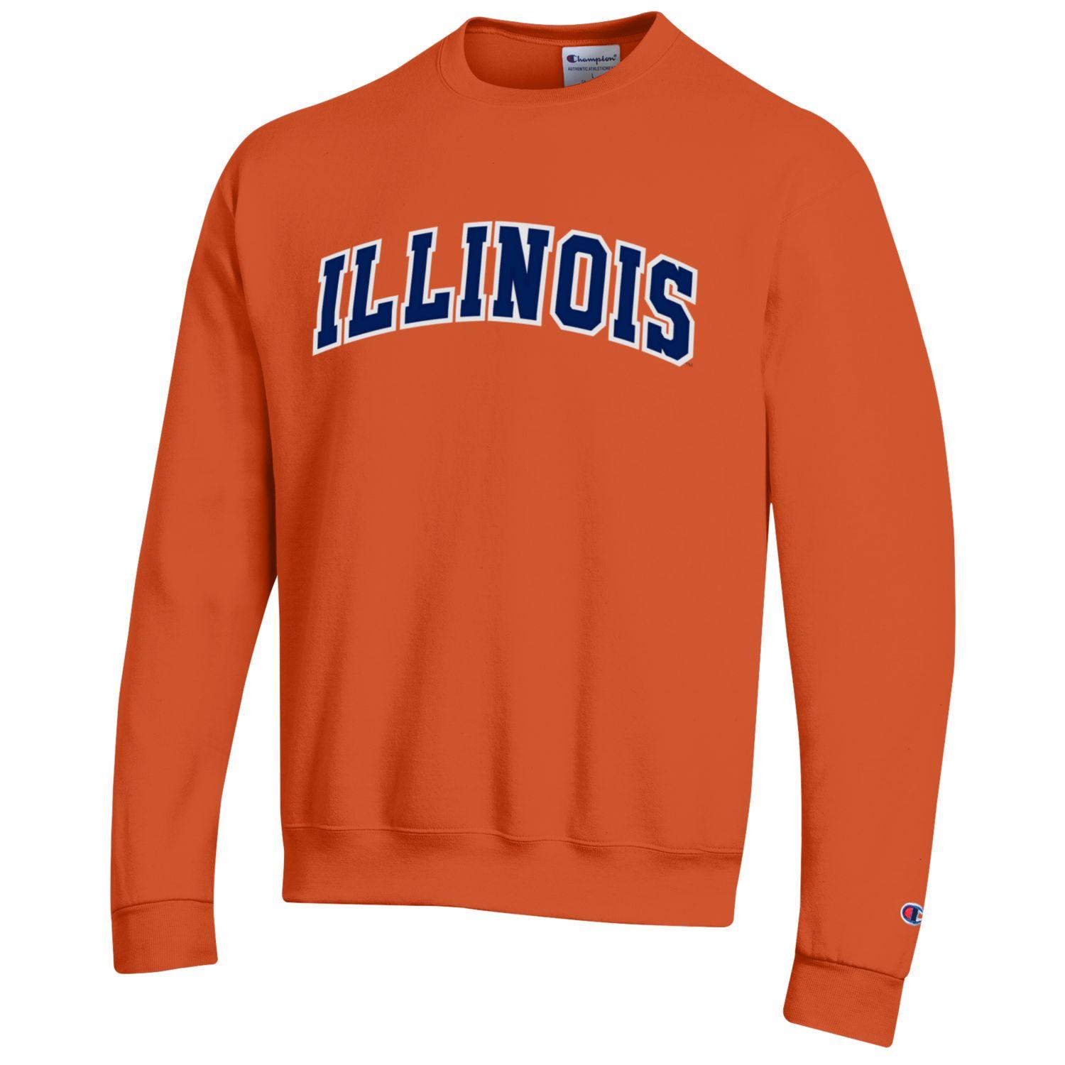 Illinois Fighting Illini Orange Champion Twill Powerblend Crewneck Sweatshirt