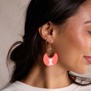 Illinois Earrings Orange Hanging Block I