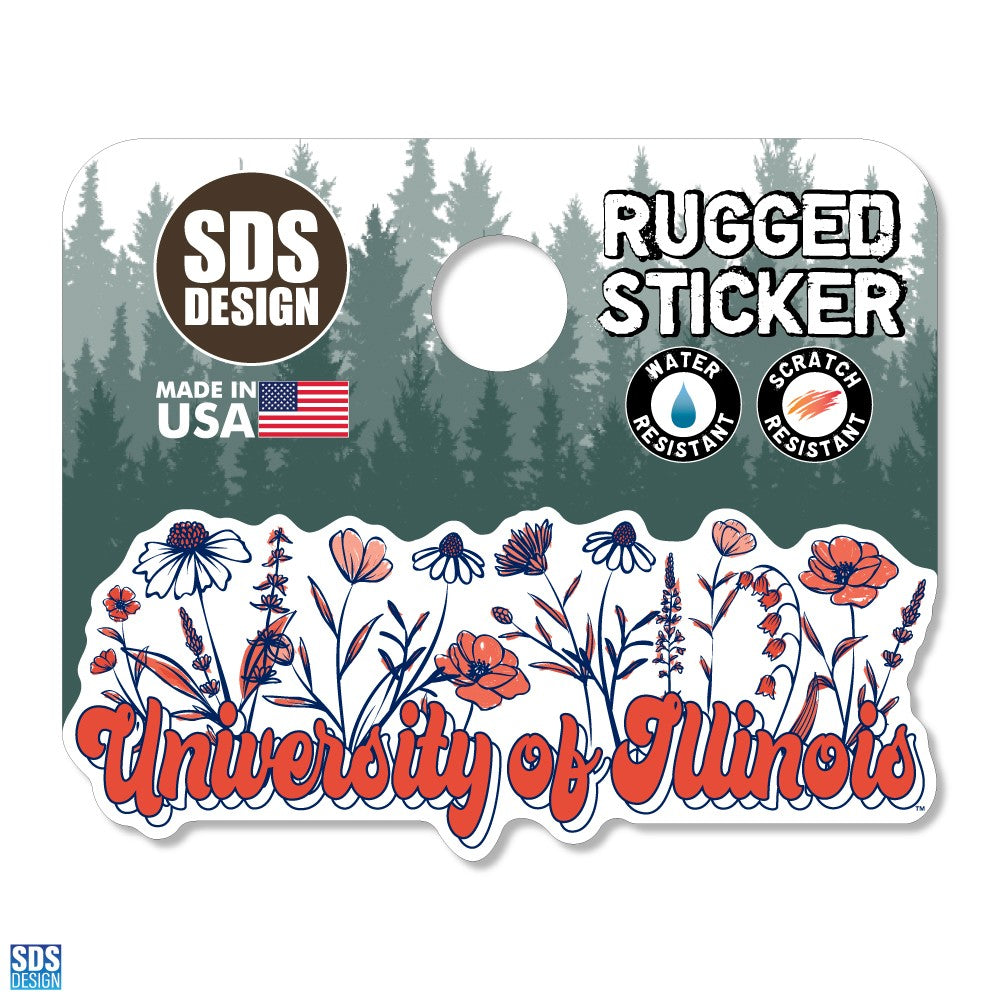 Illinois Fighting Illini Floral Decal