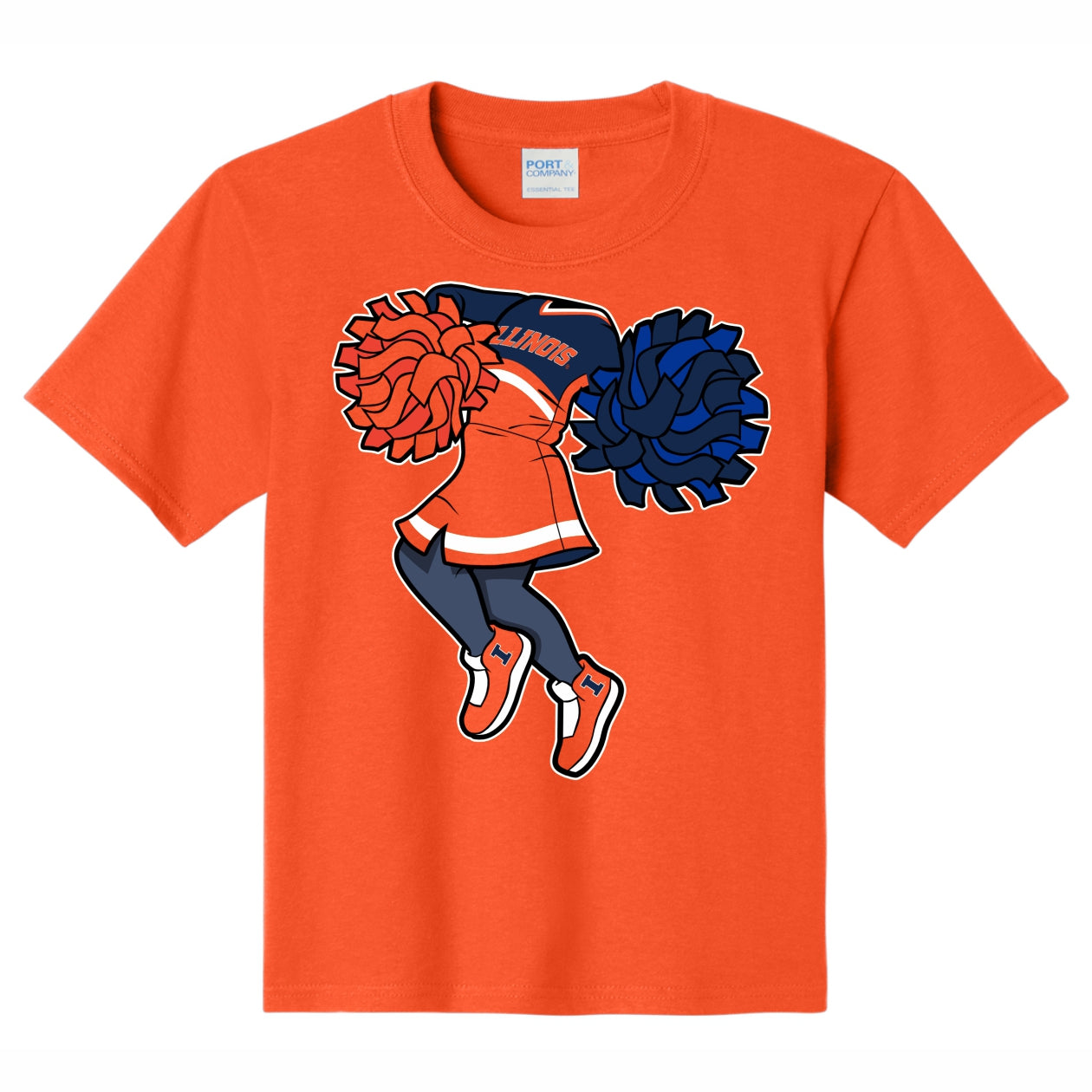 Illinois Fighting Illini Youth Cheerleader Short Sleeve Tee