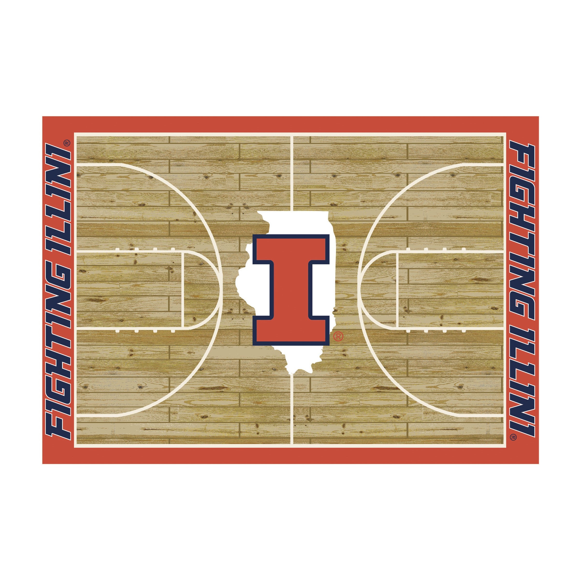 University of Illinois 6x8 Courtside Rug
