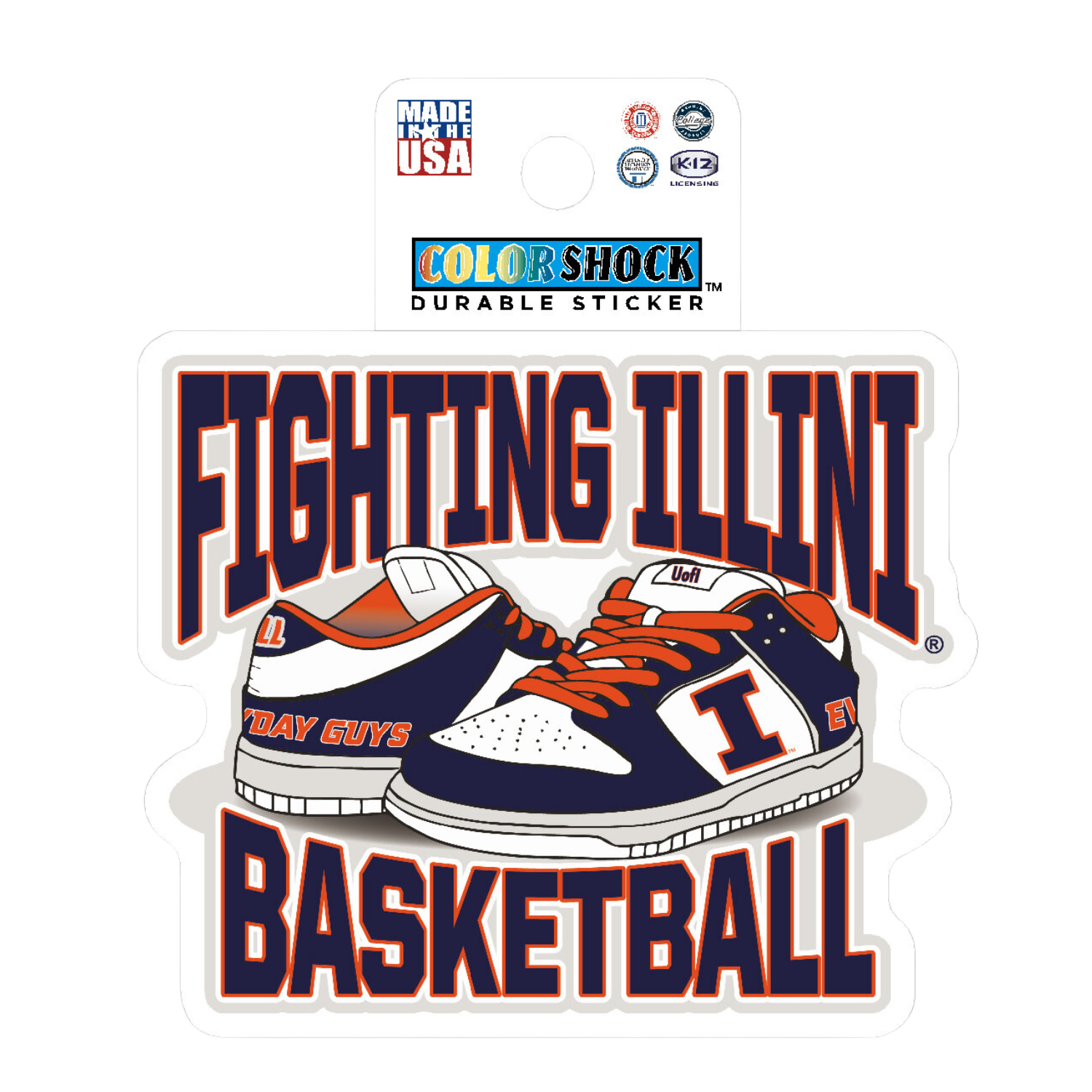 Illinois Fighting Illini Basketball Sneakers Decal