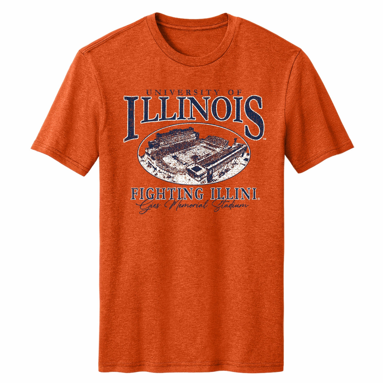 Illinois Football Stadium T-Shirt Orange Vignette