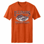 Illinois Football Stadium T-Shirt Orange Vignette