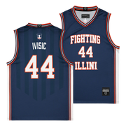 Illinois Fighting Illini NIL Basketball Jersey Navy Youth #44 Ivisic