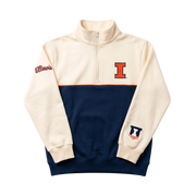 Illinois Fighting Illini Traditions Collegiate Apparel Half and Half Quarter-Zip - Cream