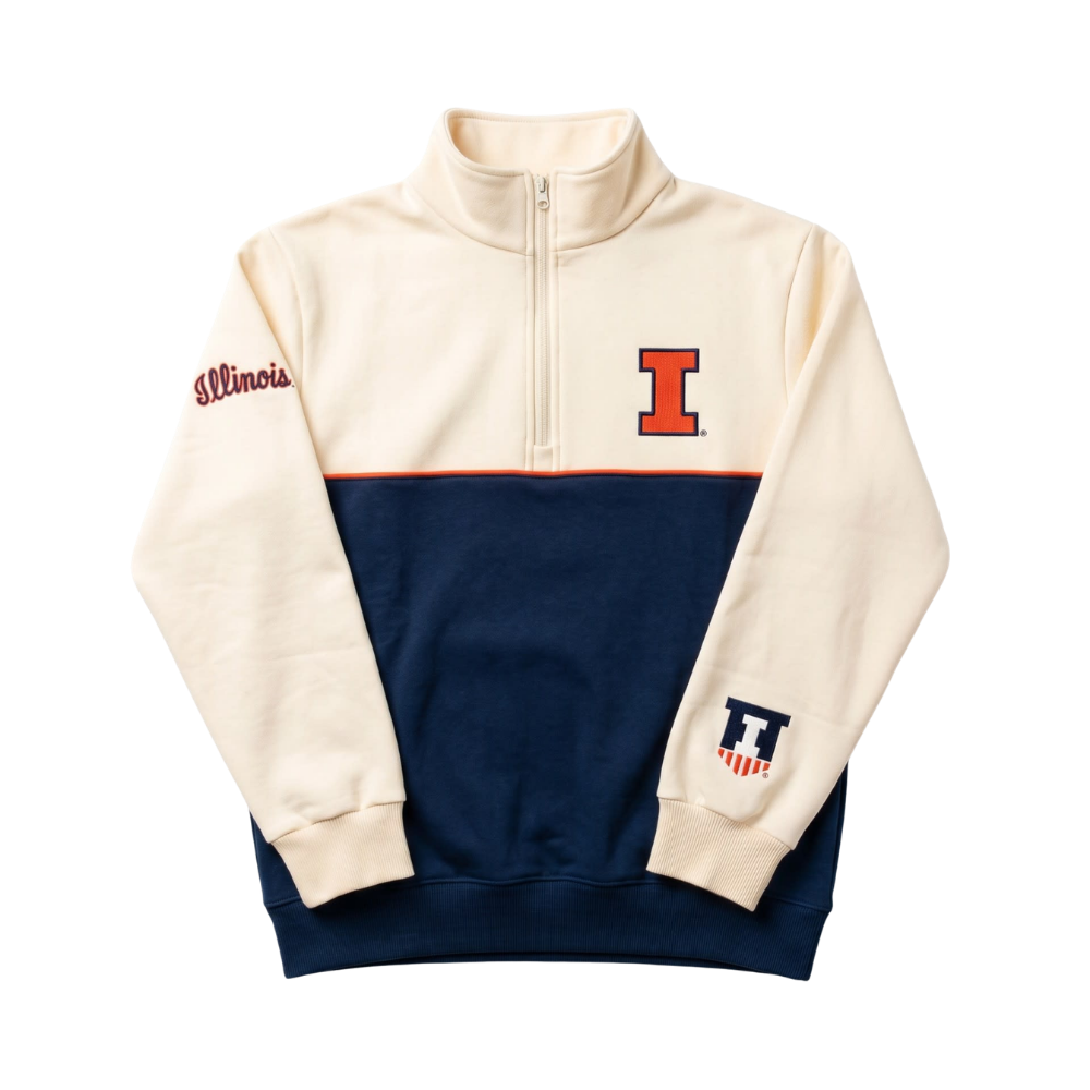 Illinois Fighting Illini Traditions Collegiate Apparel Half and Half Q ...