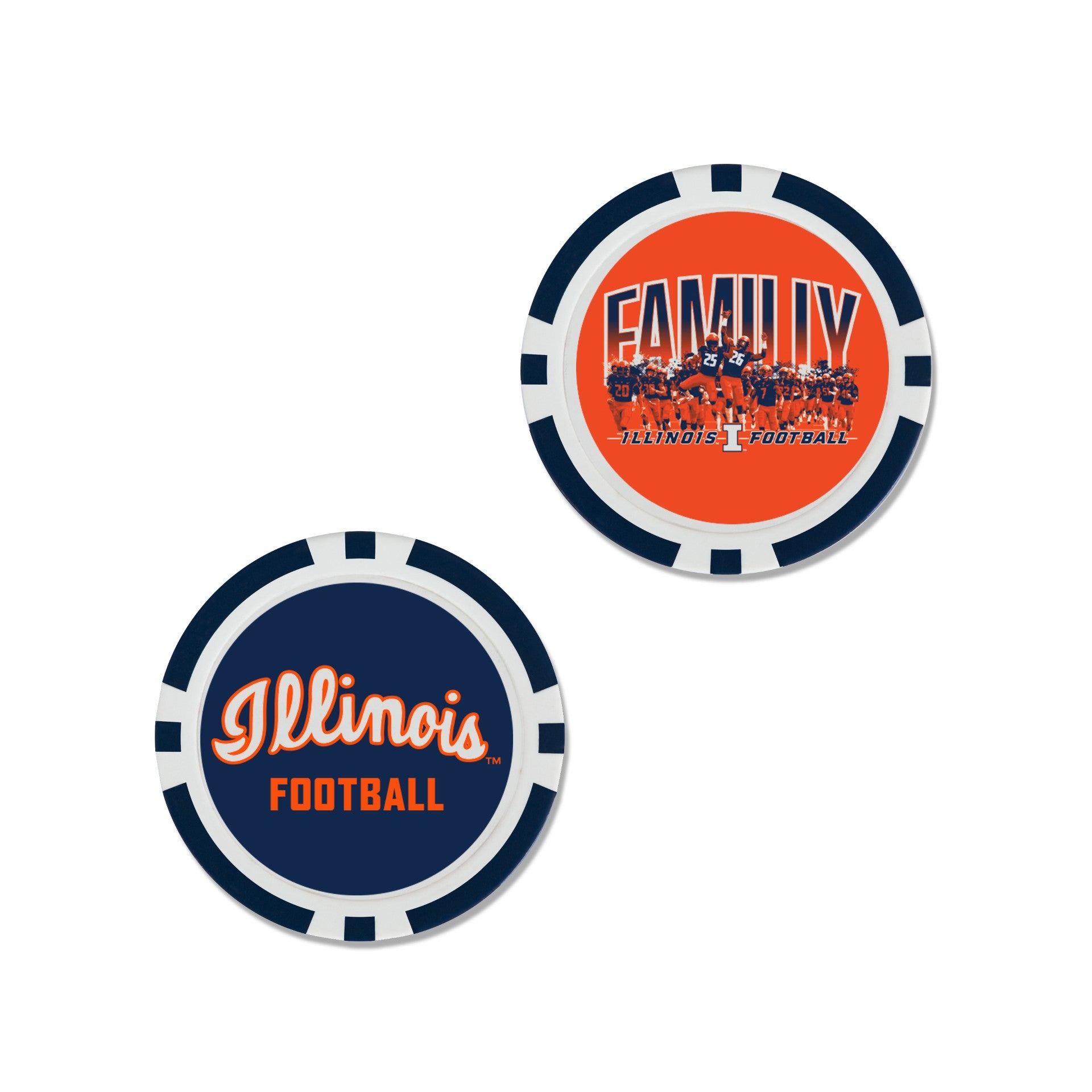 Illinois Football 2025 Season Poker Chip Ball Marker