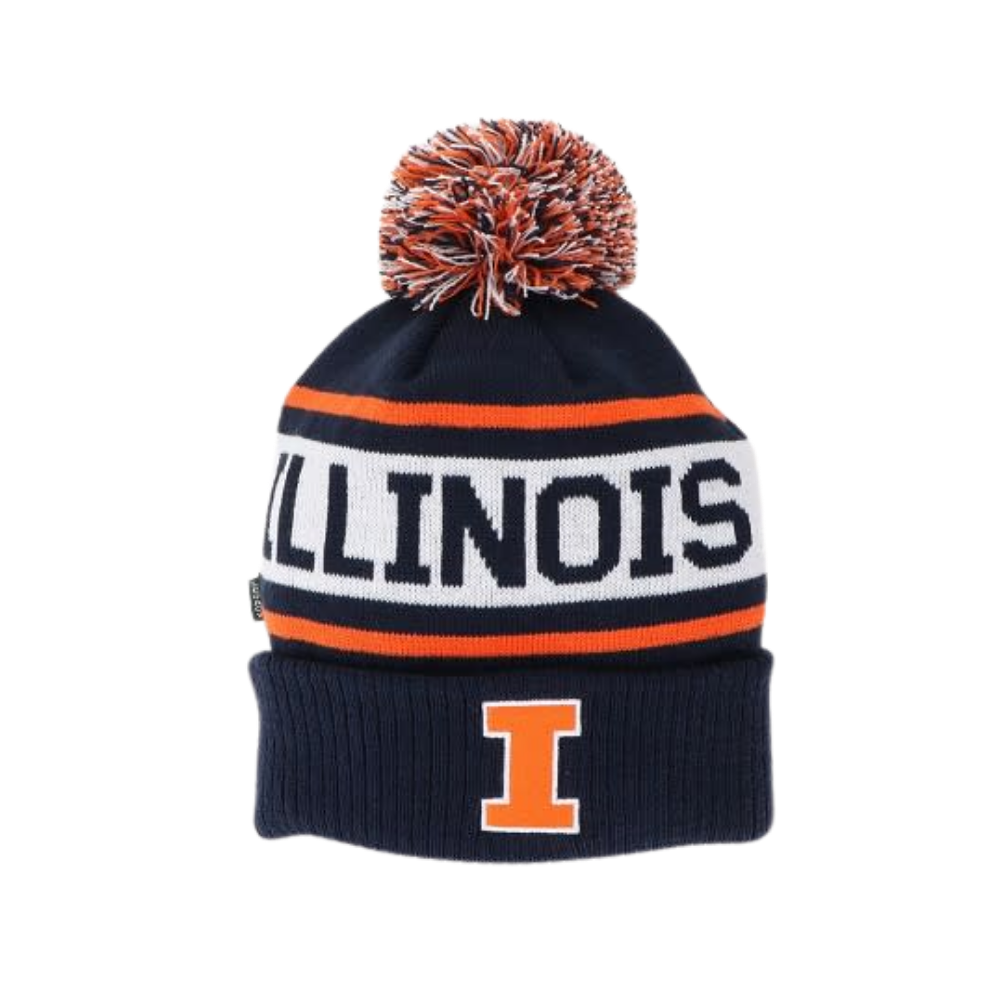 Illinois Fighting Illini Old School Pom Cuff Beanie