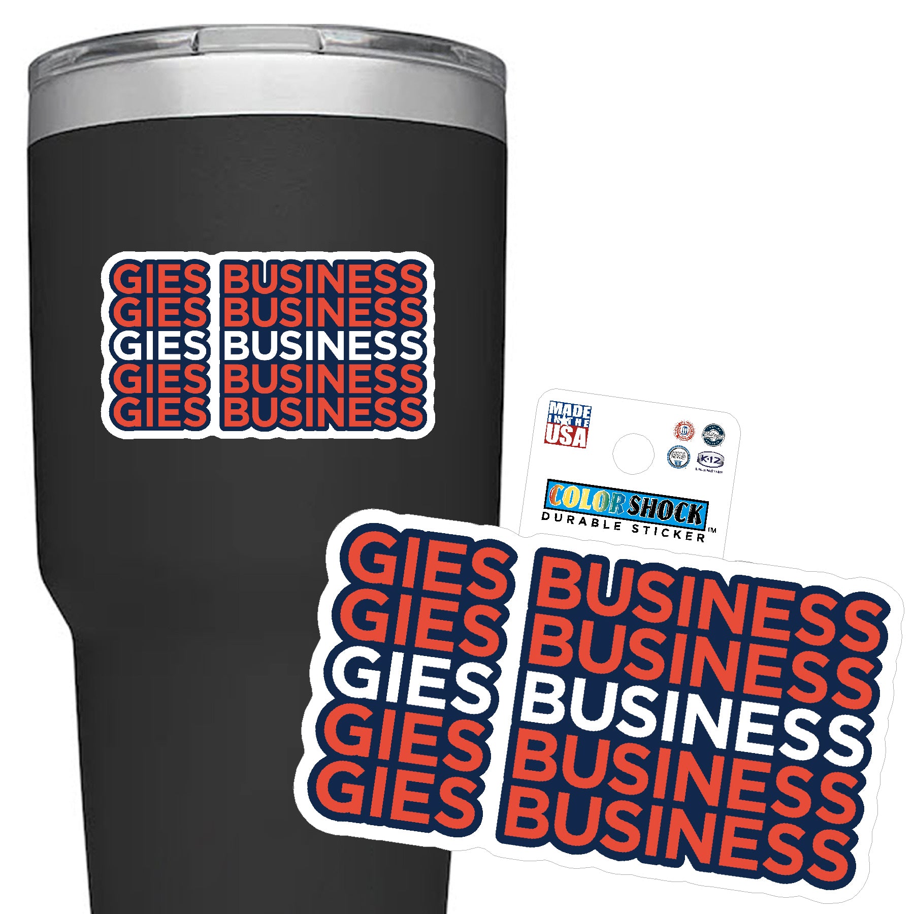Illinois Fighting Illini Gies Business Durable Sticker Decal