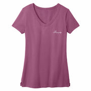 Illinois T-Shirt Women's Purple V-Neck Script