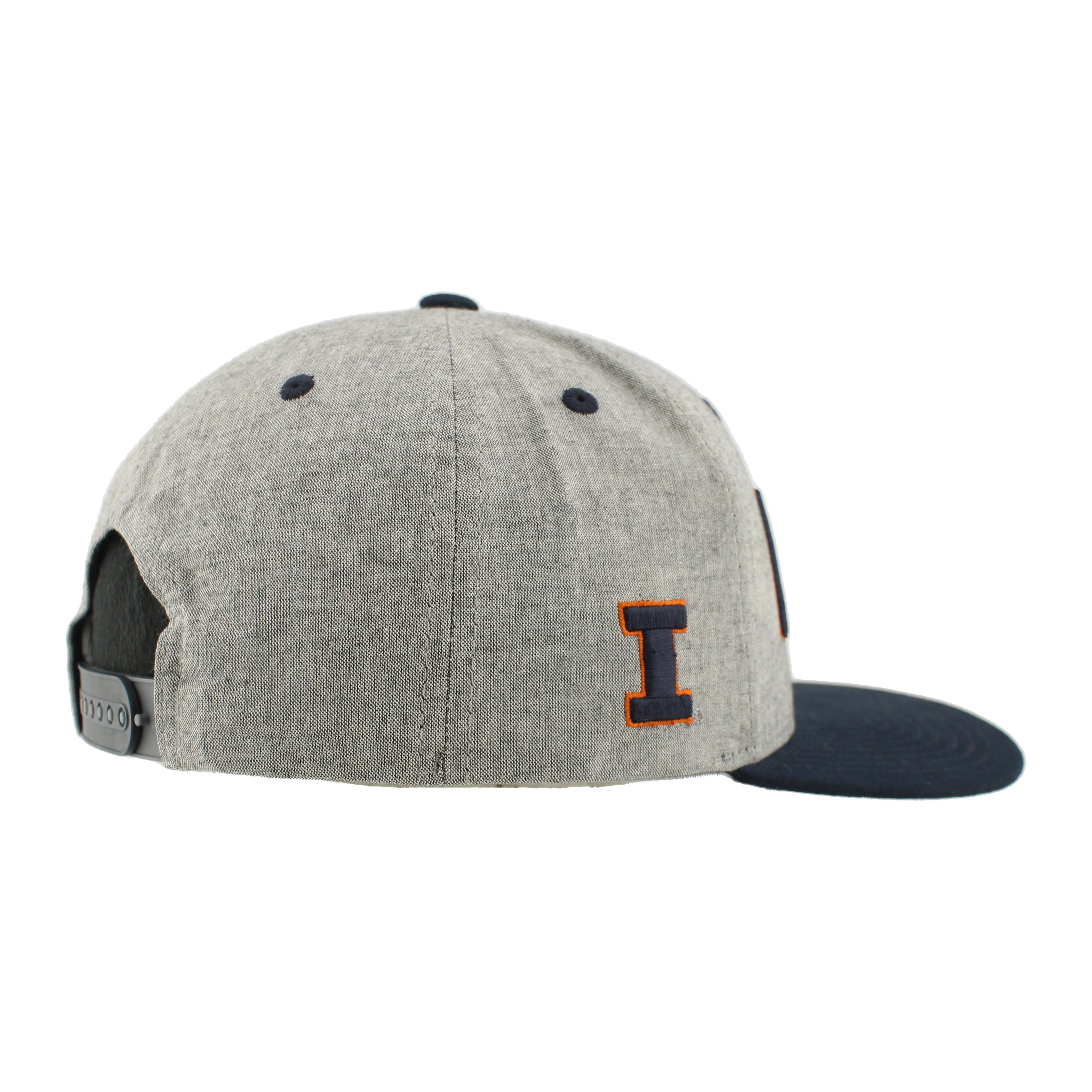 Illinois Hat Grey Script Flatbill Snapback