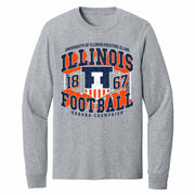 Illinois Football Sheild Long Sleeve T-shirt