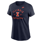 Illinois Fighting Illini Nike Women's Vintage Arch Short Sleeve Tee