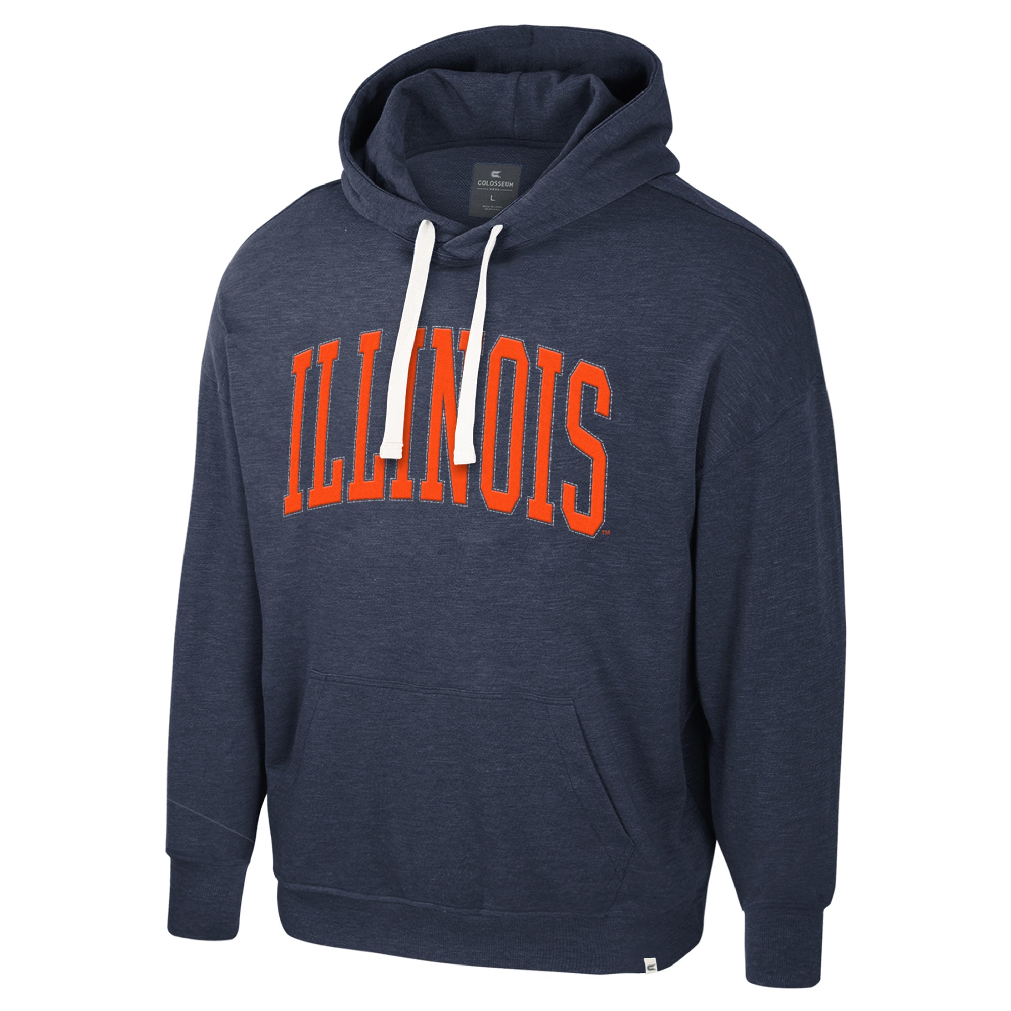 Illinois Hoodie Men's Navy Arched Orange Logo