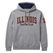 Illinois Heather Grey Twill Applique Hoodie