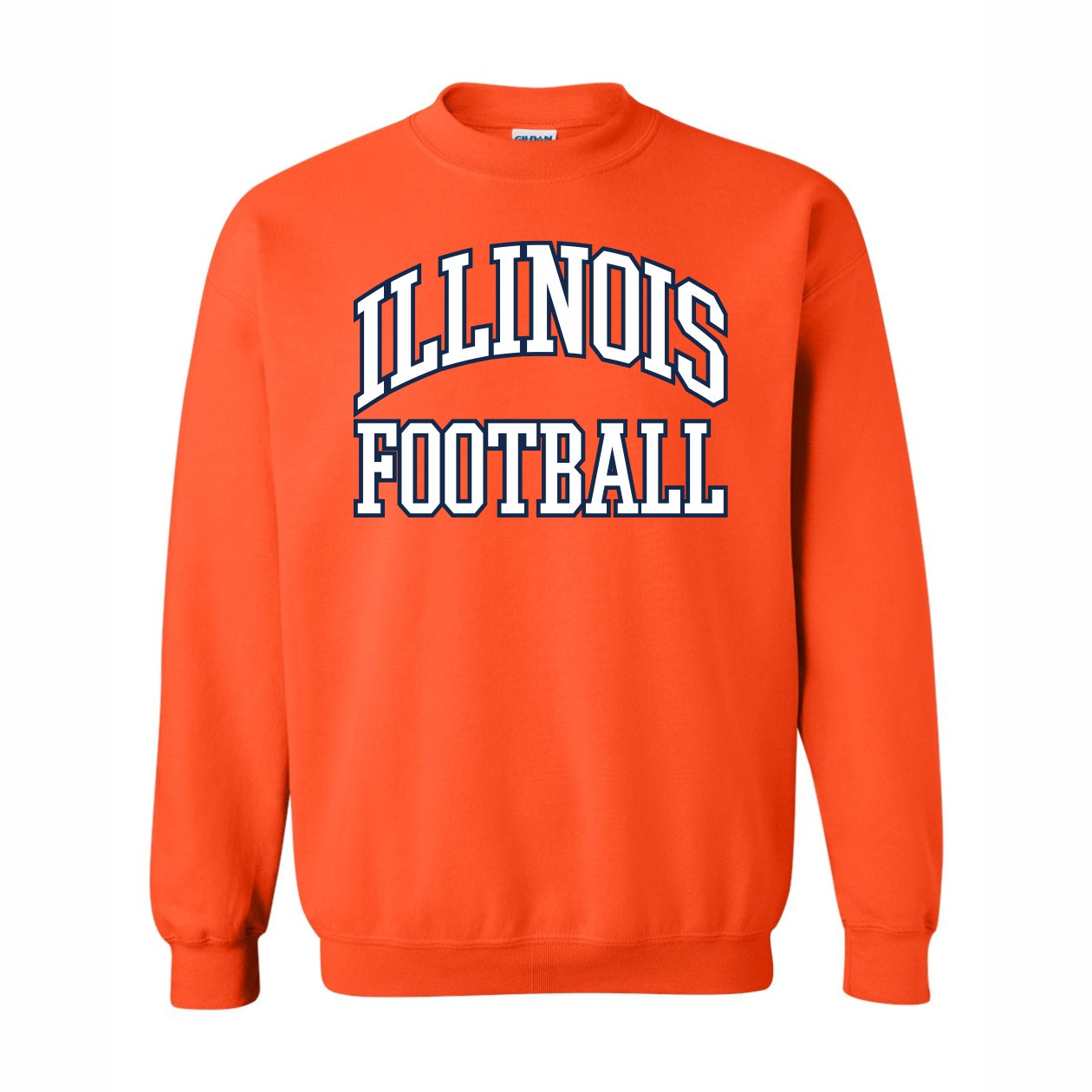 Illinois Football Sweatshirt Orange/White Arch