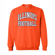 Illinois Football Sweatshirt Orange/White Arch