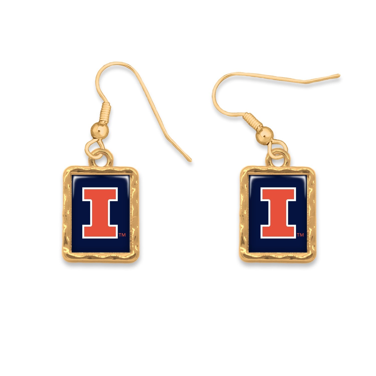 Illinois Fighting Illini Rectangular Earrings