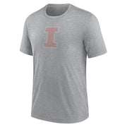 Illinois Fighting Illini Men's Nike Distressed Block I Triblend Short Sleeve Tee